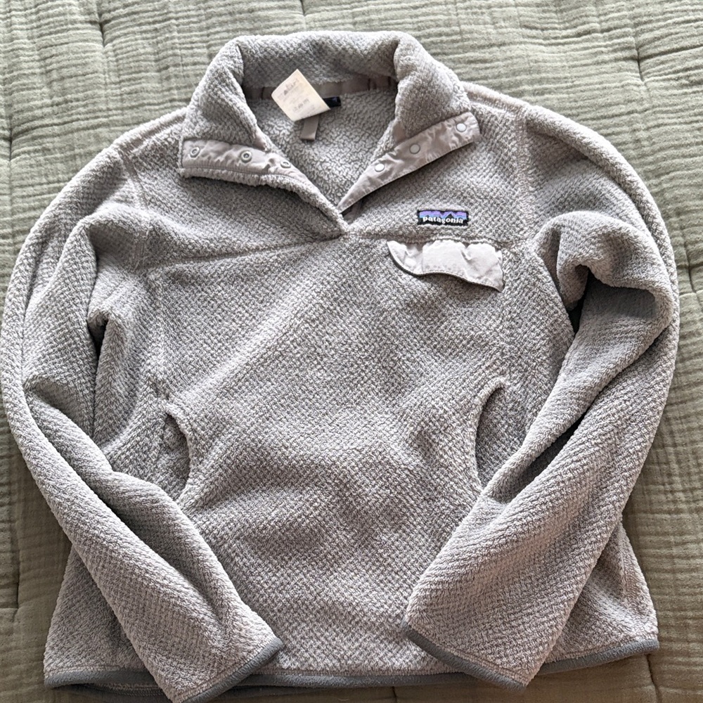 Patagonia Light Gray Cowl Neck Sweater